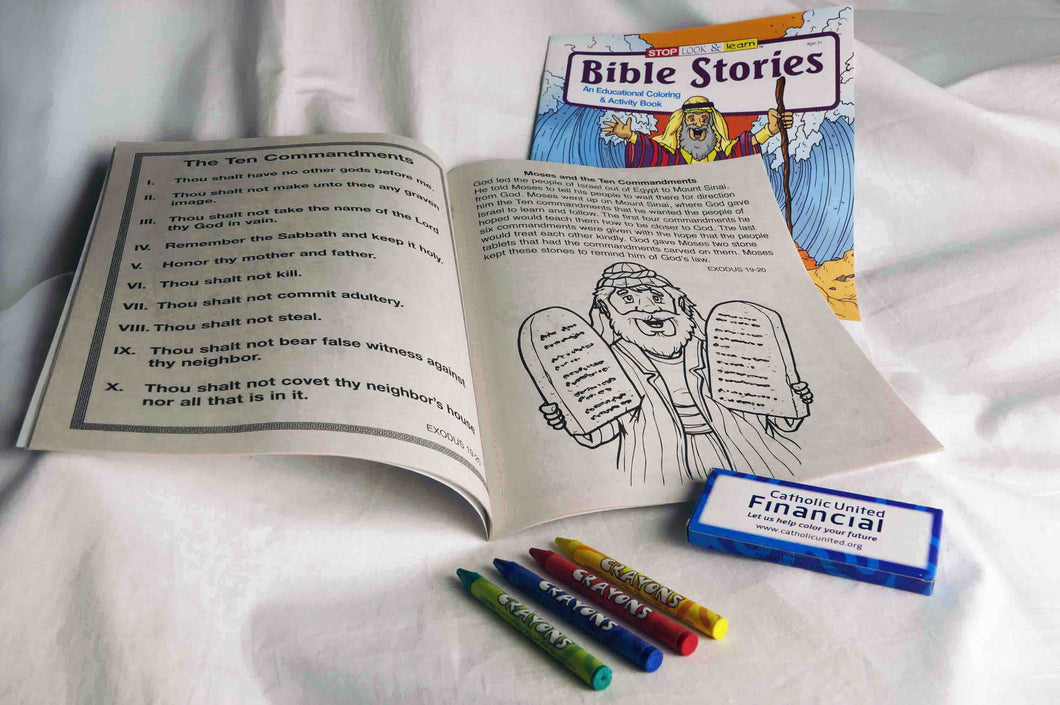 Bible Stories Coloring Book and Crayons